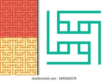 Geometric seamless pattern vector background for fabric, textile, tile, decor. Eps 10. Isolated object