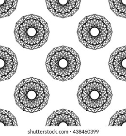 Geometric seamless pattern vector black and white decor