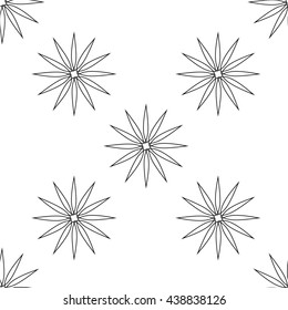 Geometric seamless pattern vector black and white graphic