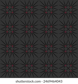 Geometric seamless pattern. Vector decorative square ornament. Monochrome black pattern on a gray background. Mosaic tile in gothic style. Minimalist pattern for your design projects.