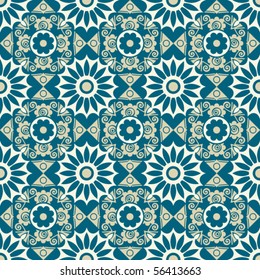 geometric seamless pattern, vector floral background