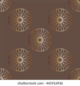Geometric seamless pattern vector gold color texture