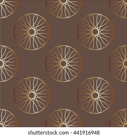 Geometric seamless pattern vector gold color fractal