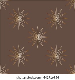 Geometric seamless pattern vector gold color flower