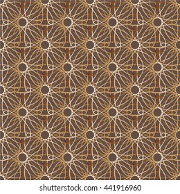 Geometric seamless pattern vector gold color art