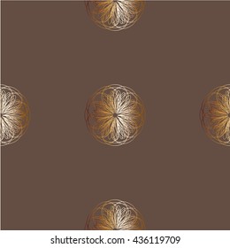 Geometric seamless  pattern vector golden gilt

