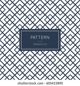 Geometric seamless pattern. Vector illustration for fashion minimalistic design. Minimal style abstract background decoration. Modern elegant wallpaper with border frame. White black vintage color