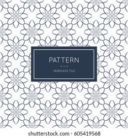 Geometric seamless pattern. Vector illustration for fashion minimalistic design. Minimal style abstract background decoration. Modern elegant wallpaper with border frame. White black vintage color