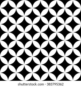 Geometric seamless pattern. Vector retro black and white background