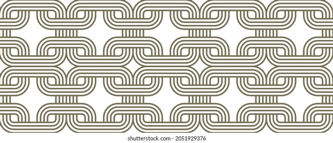 Geometric seamless pattern, vector trendy vintage tiling endless background, geometrical decorative grid.