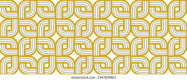 Geometric seamless pattern, vector trendy vintage tiling endless background, geometrical decorative grid.