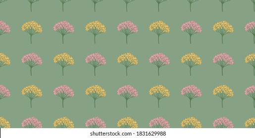 Geometric seamless pattern with viburnum berries. Repeat symmetrical botanical pattern. Vector illustration.