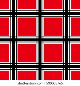 Geometric seamless pattern - vintage red and black check