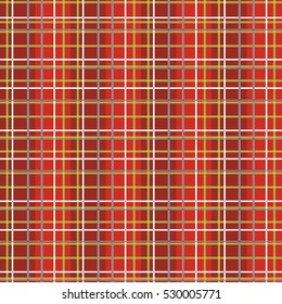 Geometric seamless pattern - vintage red and blown check
