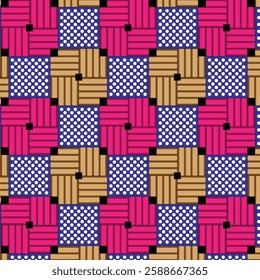 Geometric seamless pattern. Vintage style. Raster illustration