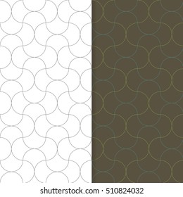Geometric seamless pattern with wavy line. Repeating abstract vector background with monochrome and color style.