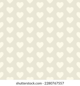 Geometric seamless pattern with white hearts on grey background. Hearts pattern. Valentine's day.