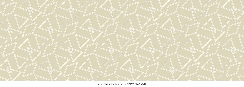 Geometric seamless pattern. White and olive green background