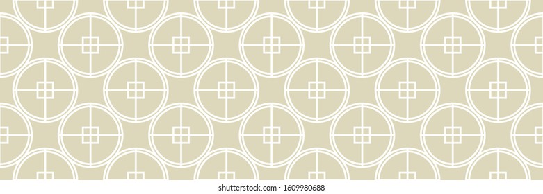 Geometric seamless pattern. White ornament on olive green long background. Vector illustration