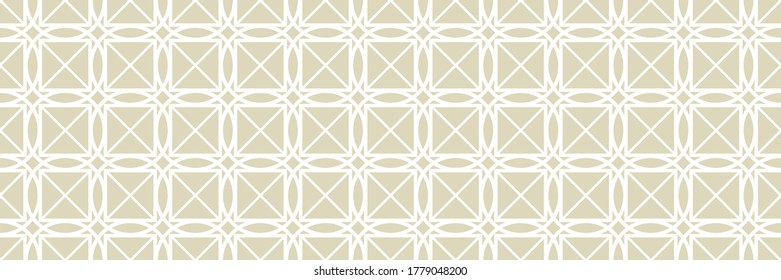 Geometric seamless pattern. White ornament on olive green long background. Vector illustration