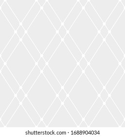 Geometric seamless pattern from white rhombus with dots on grey background. Abstract diamond vector pattern. Simple vector illustration. Geometric design for fabric, wallpaper, scrapbooking, textile