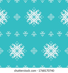Geometric seamless pattern of white shapes on blue. Vector repeating ornament background for textile, fabrics, wallpaper, print, cover, backdrop, surface, banner, package design
