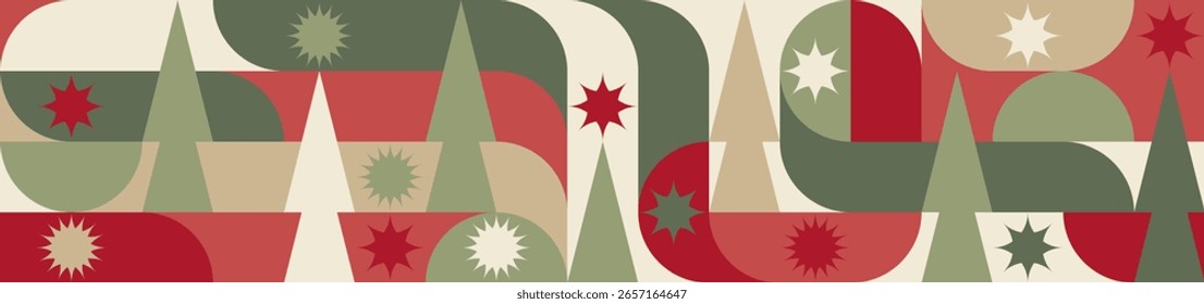 Modelo inconsútil geométrico con los patrones azules del invierno, árboles de Navidad en estilo escandinavo. Patrón de color de moda del año Nuevo para los textiles y el Fondo de pantalla, tendencia del diseño del regalo.