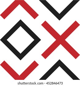 Geometric seamless pattern X and rhombus.