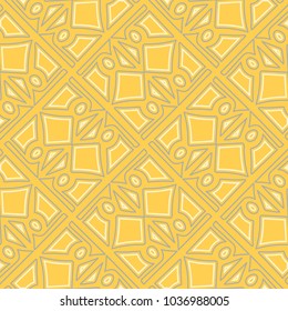 Geometric seamless pattern. Yellow gray and white colored background for wallpapers, textile and fabrics