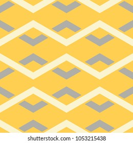 Geometric seamless pattern. Yellow gray and white colored background for wallpapers, textile and fabrics