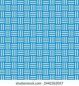 Geometric seamless pattern.Blue lattice line repeat pattern on beige background.Abstract vector background wallpaper.
