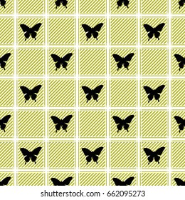 Geometric seamless pattern.Butterflies