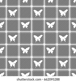 Geometric seamless pattern.Butterflies