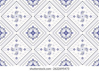Geometric seamless pattern,Geometric ethnic floral seamless pattern,Geometric flower embroidery,floral cross stitch seamless,abstract background.design for textile,fabric,clothing,decoration,print.