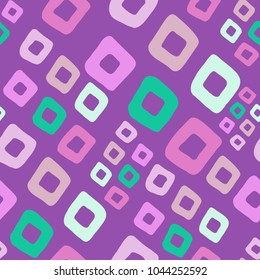 Geometric seamless patternin retro memphis style, fashion 80s - 90s. Seamless hipster background with abstract geometric figures. Memphis style for fashion, cloth, textile. Simple pattern. 