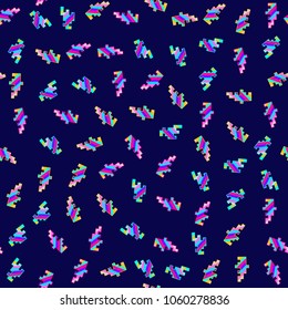 Geometric seamless patternin retro memphis style, fashion 80s - 90s. Seamless hipster background with abstract geometric figures. Memphis style for fashion, cloth, textile. Simple pattern. 