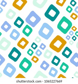 Geometric seamless patternin retro memphis style, fashion 80s - 90s. Seamless hipster background with abstract geometric figures. Memphis style for fashion, cloth, textile. Simple pattern. 
