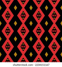 Geometric seamless patterns, abstract patterns, and African Ethnic patterns with yellow and red triangles, for a fabric fashion designers or home decorating