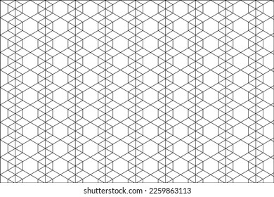 Geometric seamless patterns. Abstract vector design of Hexagon and line for background. Ideals for design cards, invitations card, wallpaper, wrapping paper, floor or wall tiles. Black Line.