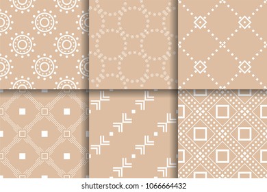 Geometric seamless patterns. Collection  backgrounds for textile, fabrics or wallpapers
