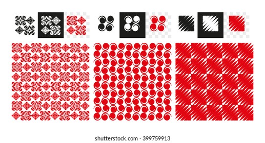 Geometric seamless patterns. Endless vector texture. 