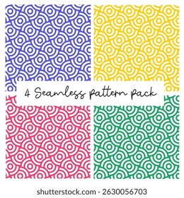 Geometrische naadloze patronen pack in verschillende kleuren