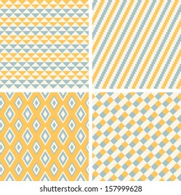 geometric seamless patterns set. abstract vector background.