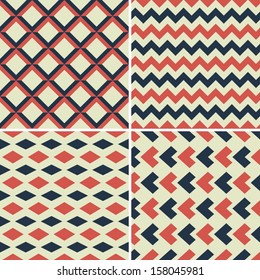 geometric seamless patterns set. abstract vector background.
