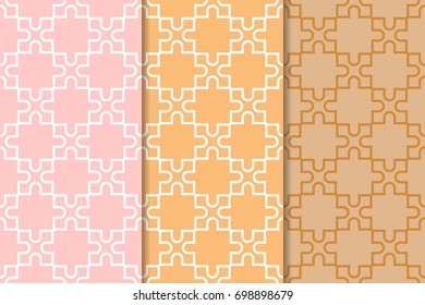 Geometric seamless patterns. Set of colored vertical backgrounds for wallpapers and fabrics