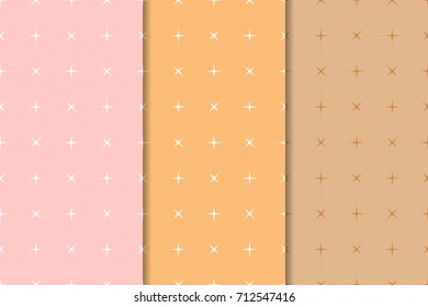 Geometric seamless patterns. Set of colored vertical backgrounds for wallpapers and fabrics