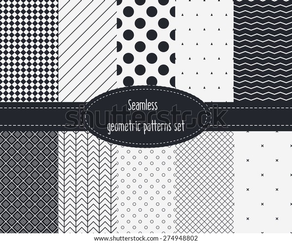 Download Geometric Seamless Patterns Set Dark Light Stock Vector Royalty Free 274948802