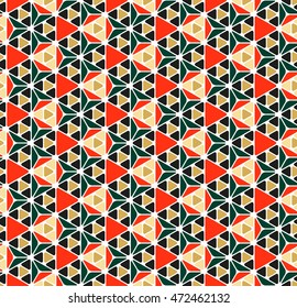 Geometric seamless patterns set. Vector illustration.