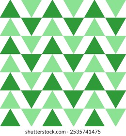 Geometric seamless pattern.Triangle repeat pattern in green isolated on white background.Abstract graphic vector background.