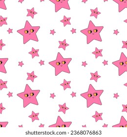 Geometric seamless psychedelic groovy pattern. different shapes. star 